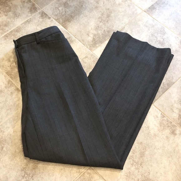 Anne Klein stretch wool straight leg pants trousers dress pants gray 4 - Picture 3 of 12